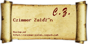 Czimmer Zalán névjegykártya